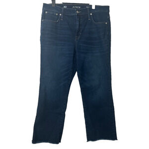 J Crew Mid Rise Cropped Kickout Jean Womens 2003 Super Stretch Sz 32 Blue A13